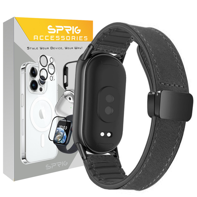 بند اسپریگ مدل Soft leather magnet مناسب برای ساعت هوشمند شیائومی Mi band 8/9/10 12mm