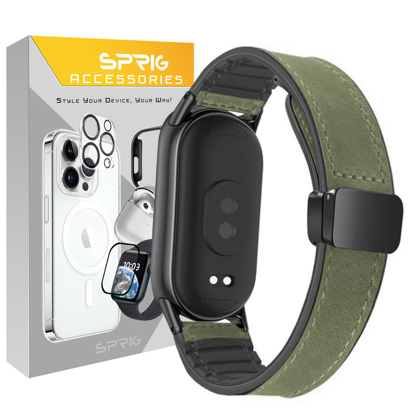 بند اسپریگ مدل Soft leather magnet مناسب برای ساعت هوشمند شیائومی Mi band 8/9/10 12mm