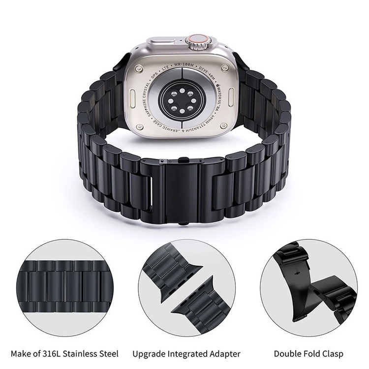 بند مسیر مدل 3bead Clasp Stainless مناسب برای ساعت هوشمند ویرفیت T800 Ultra / T900 Ultra / HK8 Pro Max / HK9 Ultra 2