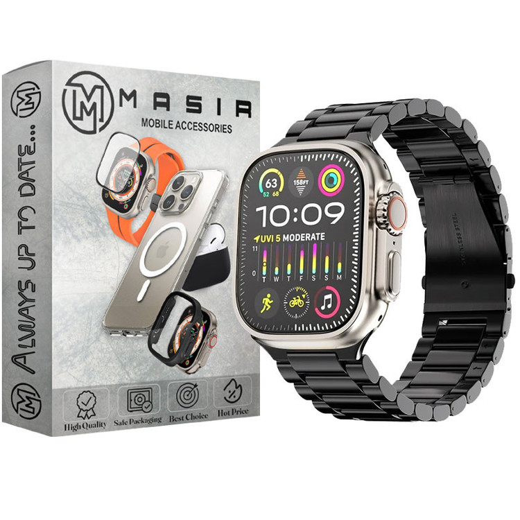 بند مسیر مدل 3bead Clasp Stainless مناسب برای ساعت هوشمند ویرفیت T800 Ultra / T900 Ultra / HK8 Pro Max / HK9 Ultra 2