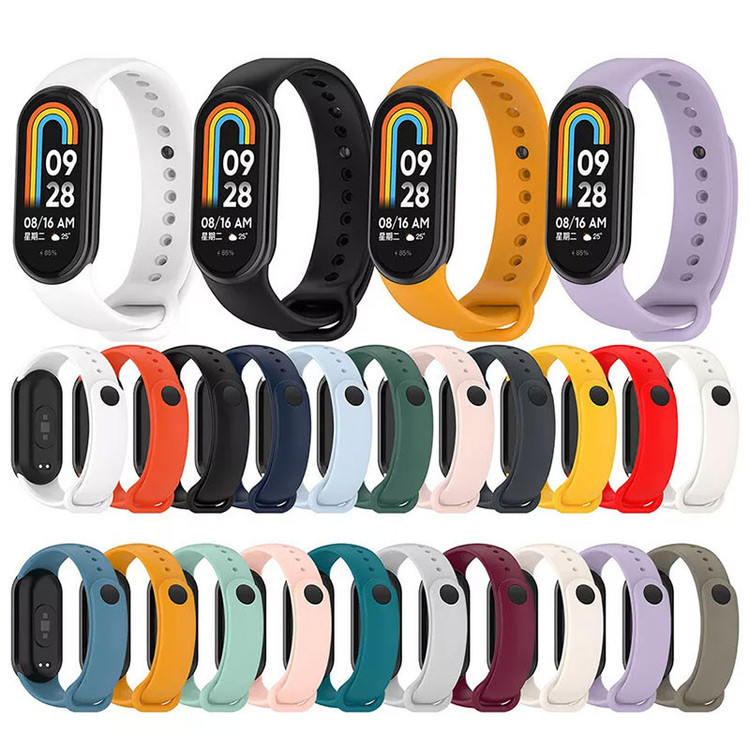 بند مسیر مدل Silicone Metal Belt مناسب برای ساعت هوشمند شیائومی Mi Band 9
