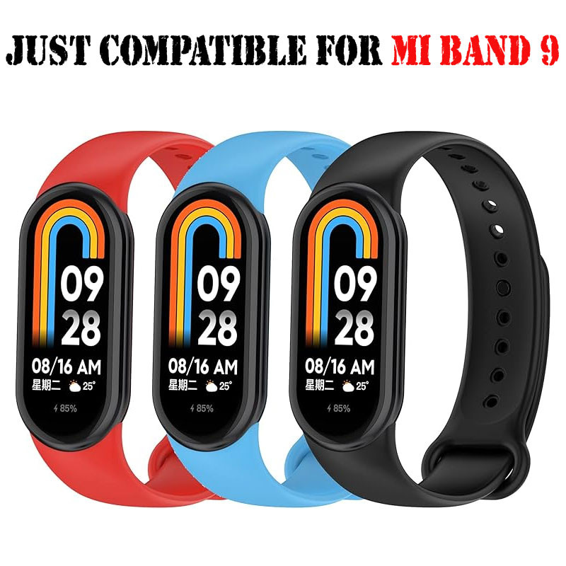 بند مسیر مدل Silicone Metal Belt مناسب برای ساعت هوشمند شیائومی Mi Band 9