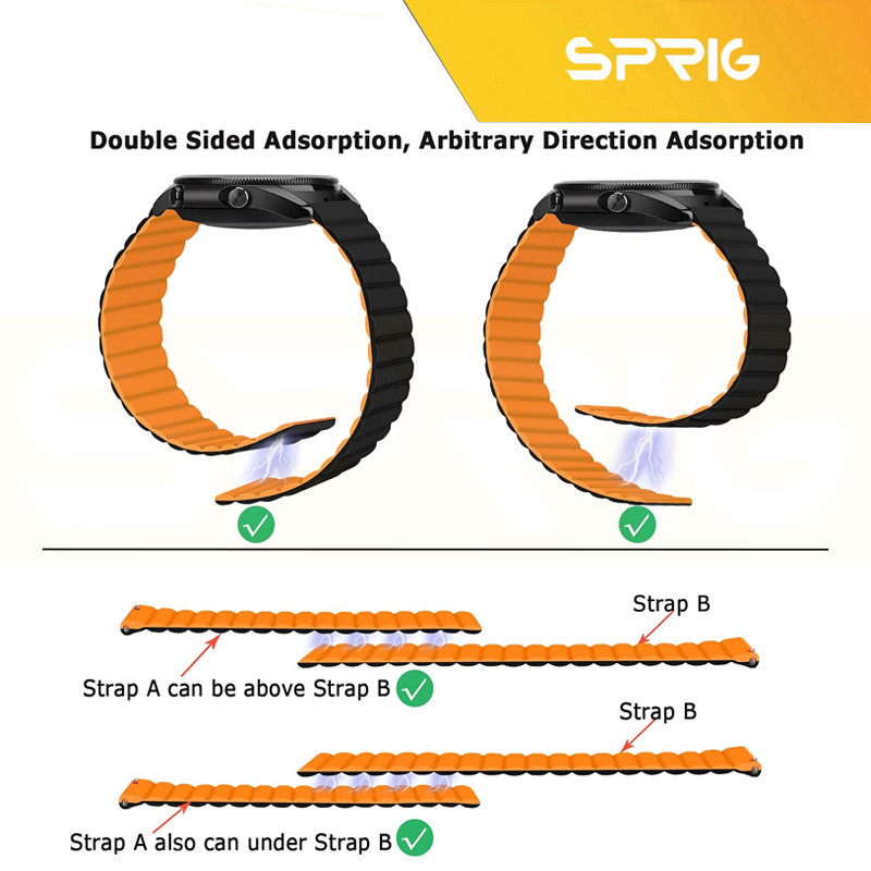بند اسپریگ مدل Silicone MAG Link TW مناسب برای ساعت هوشمند گلوریمی GX SPORT / GX Race 22mm