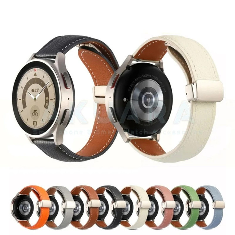 بند ساعت آکوآرا مدل Magnetic Leather AK مناسب برای ساعت هوشمند میبرو لایت 2 / لایت 3 / لایت 3 پرو سایز 22mm