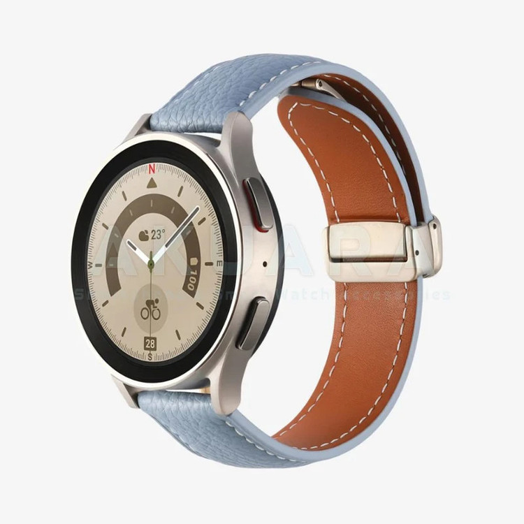 بند ساعت آکوآرا مدل Magnetic Leather AK مناسب برای ساعت هوشمند میبرو لایت 2 / لایت 3 / لایت 3 پرو سایز 22mm