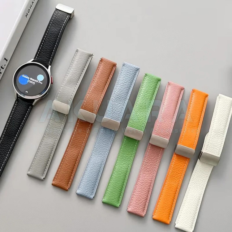 بند ساعت آکوآرا مدل Magnetic Leather AK مناسب برای ساعت هوشمند میبرو لایت 2 / لایت 3 / لایت 3 پرو سایز 22mm