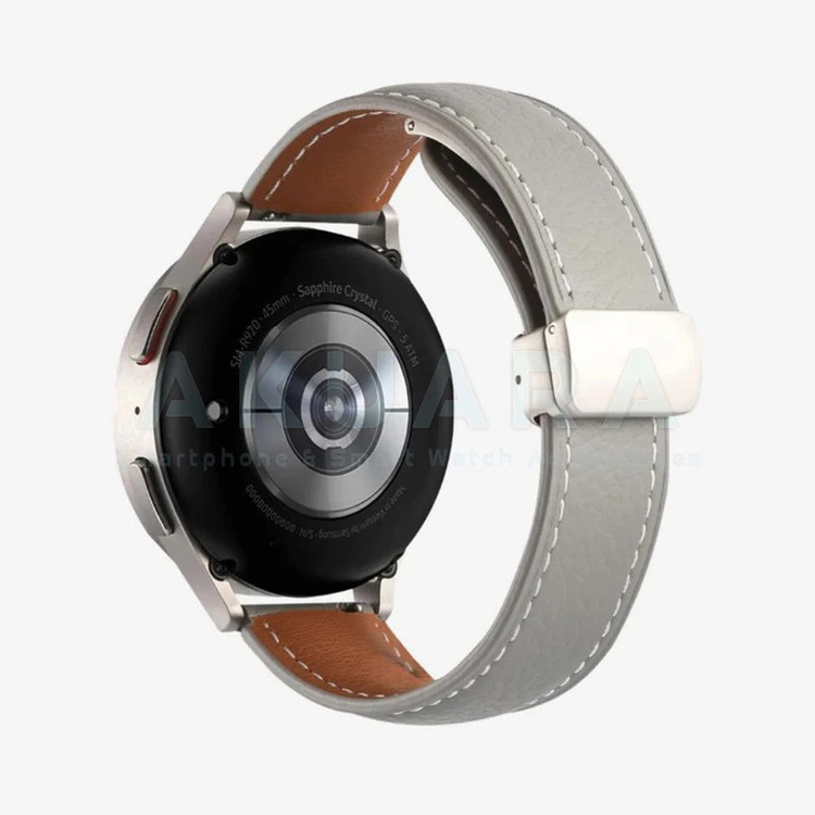 بند ساعت آکوآرا مدل Magnetic Leather AK مناسب برای ساعت هوشمند میبرو لایت 2 / لایت 3 / لایت 3 پرو سایز 22mm