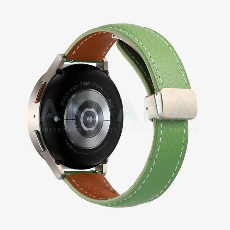 بند ساعت آکوآرا مدل Magnetic Leather AK مناسب برای ساعت هوشمند میبرو لایت 2 / لایت 3 / لایت 3 پرو سایز 22mm