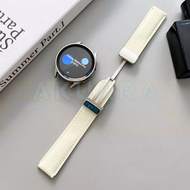 بند ساعت آکوآرا مدل Magnetic Leather AK مناسب برای ساعت هوشمند میبرو لایت 2 / لایت 3 / لایت 3 پرو سایز 22mm