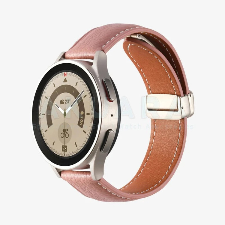 بند ساعت آکوآرا مدل Magnetic Leather AK مناسب برای ساعت هوشمند میبرو لایت 2 / لایت 3 / لایت 3 پرو سایز 22mm
