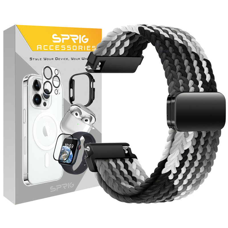 بند اسپریگ مدل Magnetic Loop Braided مناسب برای ساعت هوشمند سامسونگ Galaxy Watch 4/5/6/7/FE سایز 40/43/44/46/47 میلی متری