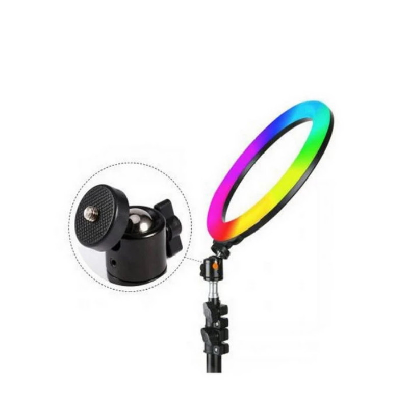 رینگ لایت مدل RGB_LED 26 به همراه سه پایه