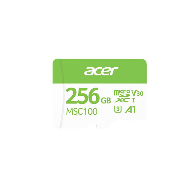 کارت حافظه microSDXC ایسر مدل MSC100 کلاس A1 استاندارد UHS-I U3 سرعت 100MBps ظرفیت 256 گیگابایت