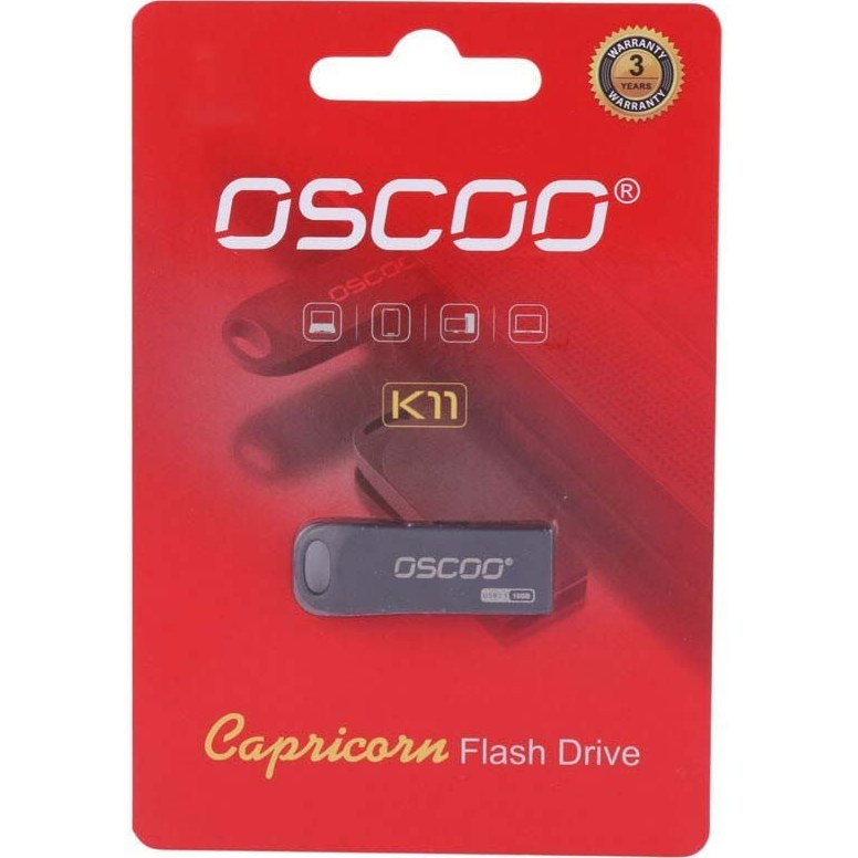 فلش مموری 16 گیگابایت اوسکو مدل K11 با رابط USB Type-A و استاندارد USB سهنقطهصفر، بدنه فلزی