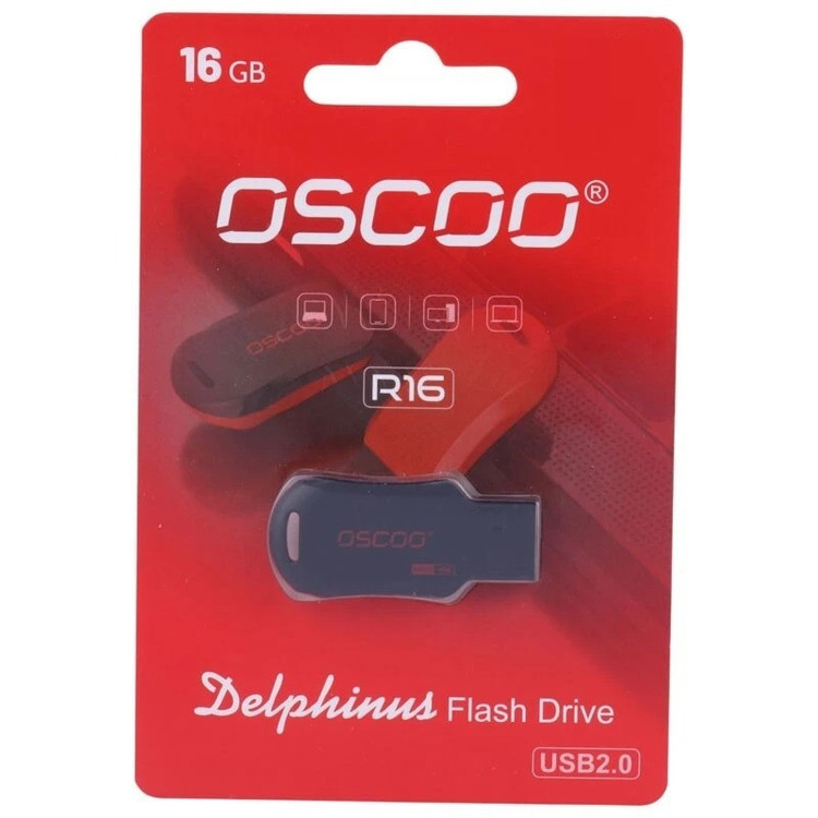 فلش مموری 8 گیگابایت اوسکو مدل R16 با رابط USB 2.0، مقاوم در برابر ضربه، سازگار با ویندوز، مکاواس، لینوکس و کروماواس