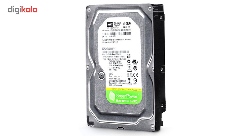 هارددیسک اینترنال وسترن دیجیتال سری سبز مدل WD10EURX ظرفیت 1 ترابایت