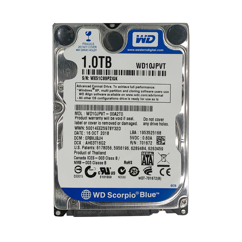 هارددیسک اینترنال وسترن دیجیتال مدل WD1OJPVT ظرفیت 1 ترابایت