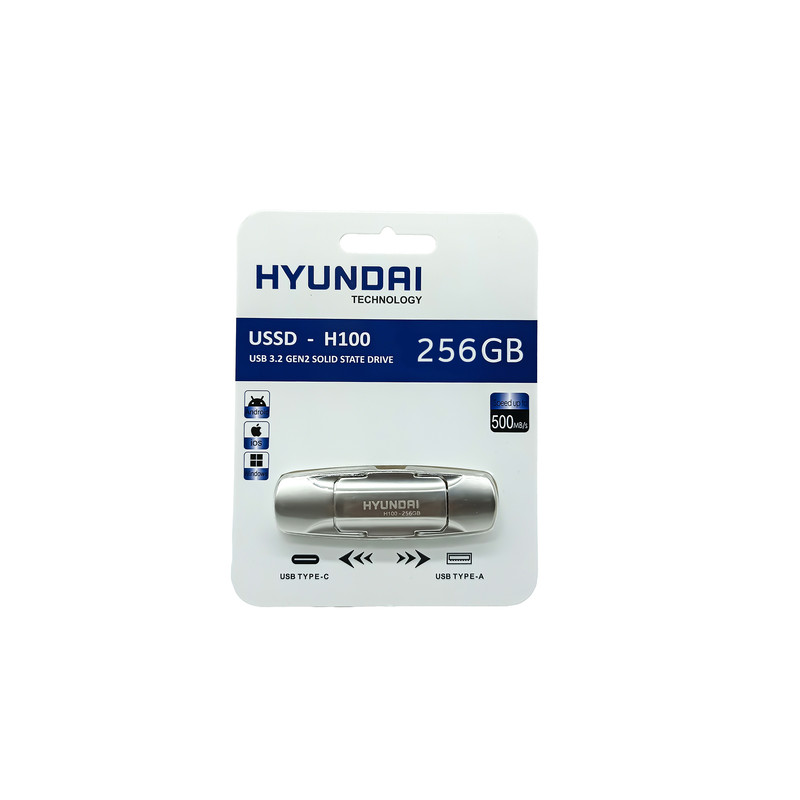 اس اس دی اکسترنال هیوندای مدل H100 ظرفیت 256 گیگابایت رابط USB 3.2 Gen2