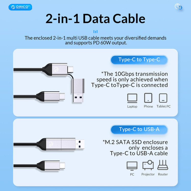 قاب هارد اکسترنال USB -C اوریکو مدل 6616C3