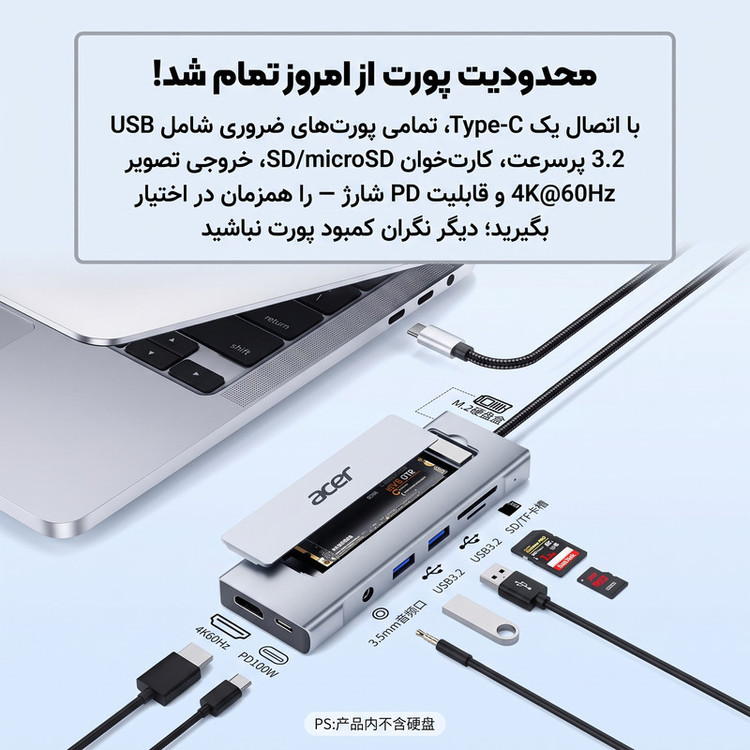 هاب 7 پورت ایسر مدل HY41-T8