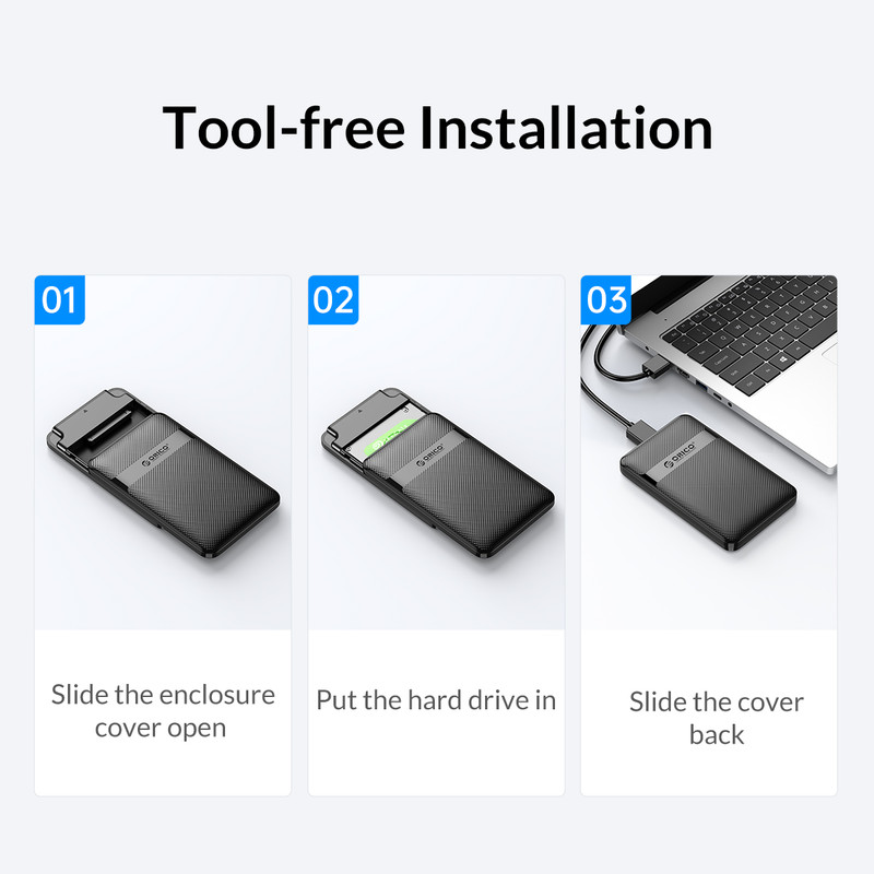 قاب هارددیسک اکسترنال 2.5 اینچی usb-C اوریکو مدل 2577C3-V1