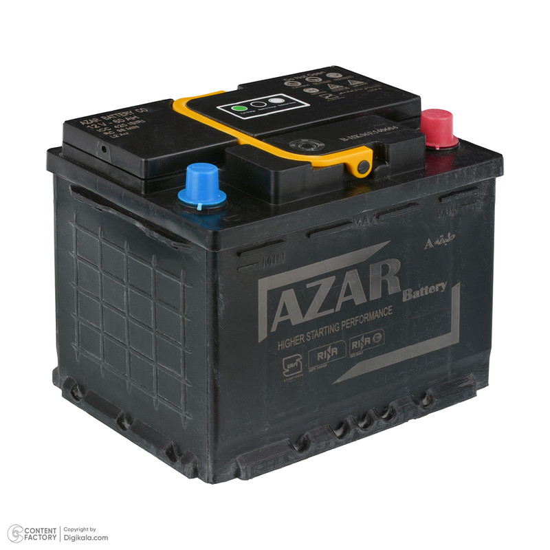 باتری اتمی 12 ولت 60 آمپر خودرو آذر باتری مدل GC290