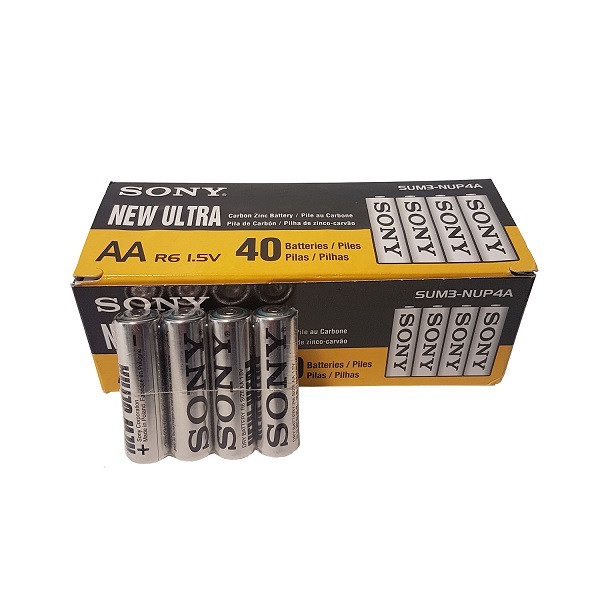 باتری قلمی و نیم قلمی سونی مدل R03 &R6 NEW ULTRA بسته 80 عددی
