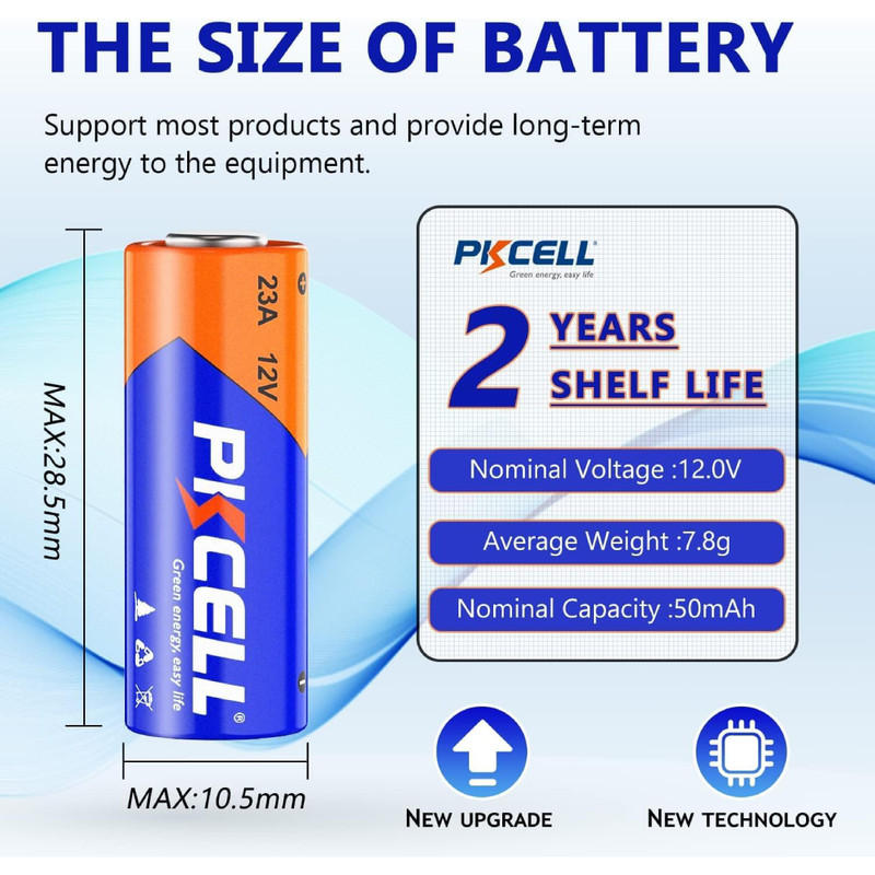 باتری 23A پیکی سل مدل Alkaline 12V 23A MN21 VR22 L1028 مجموعه 20 عددی