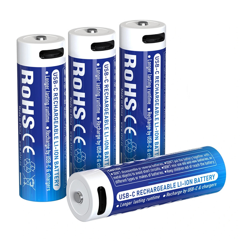 باتری قلمی قابل شارژ اکستار مدل 1.5V AA 3000mAh Type-C بسته ۴ عددی