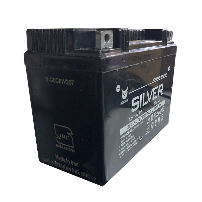 باتری موتورسیکلت سیلور مدل 12N7-3B MF 12V-7AH