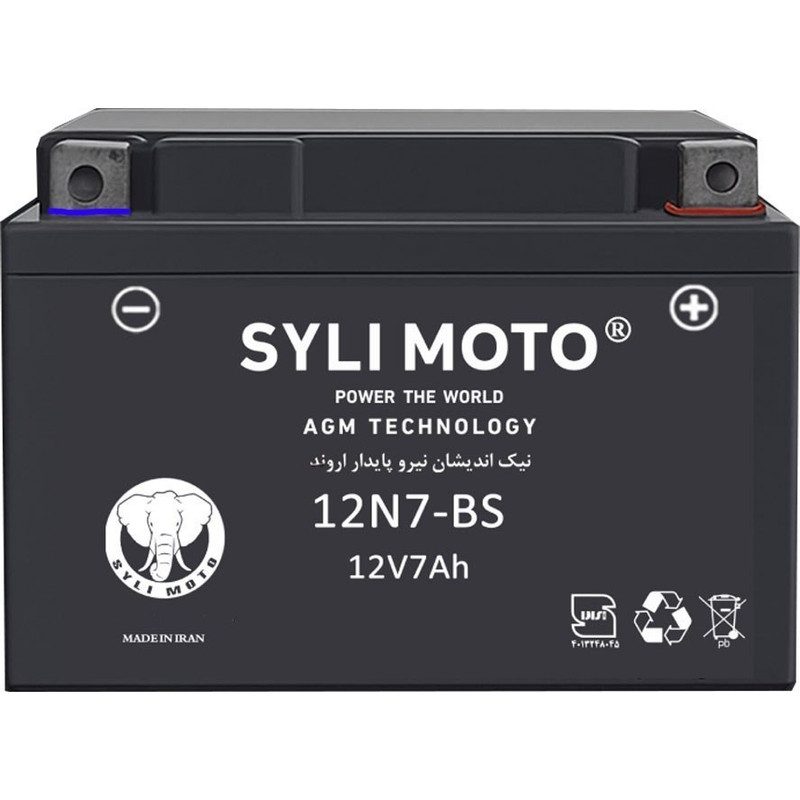 باتری موتورسیکلت ۱۲ ولت ۷ آمپر سایلی موتو مدل 12v7ah