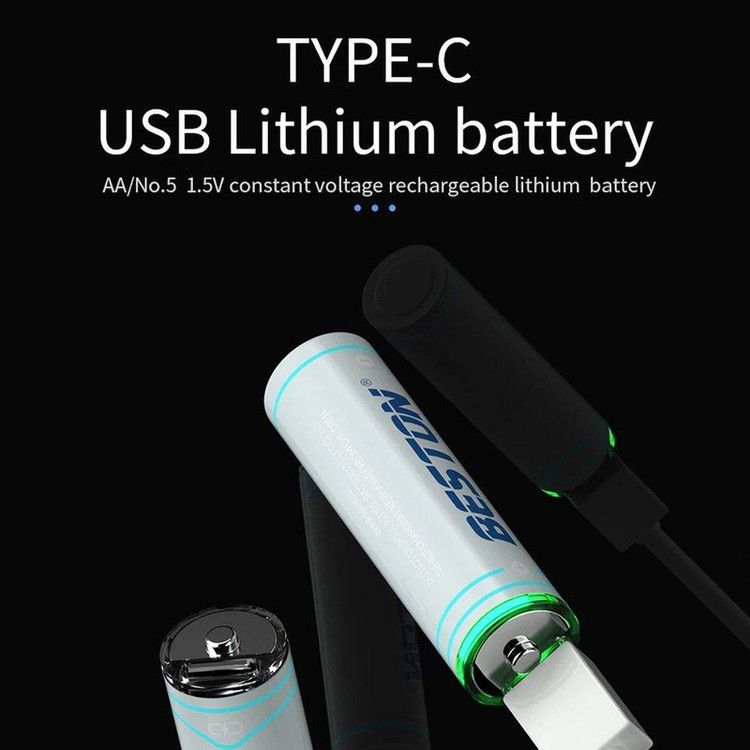 باتری قلمی قابل شارژ بستون مدل USB-TYPE C-CHARGING بسته چهار عددی
