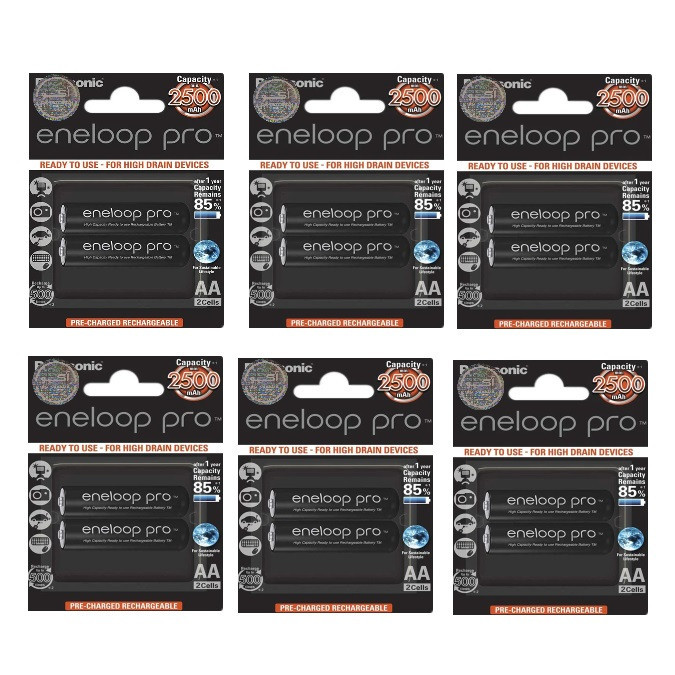 باتری قلمی قابل شارژ پاناسونیک مدل Eneloop Pro بسته 12 عددی