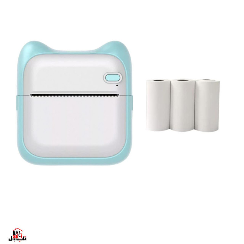 پرینتر لیبل زن ناب سل مدل پرتابل شارژی کد BL-NAAB001111 به همراه سه عدد رول کاغذی