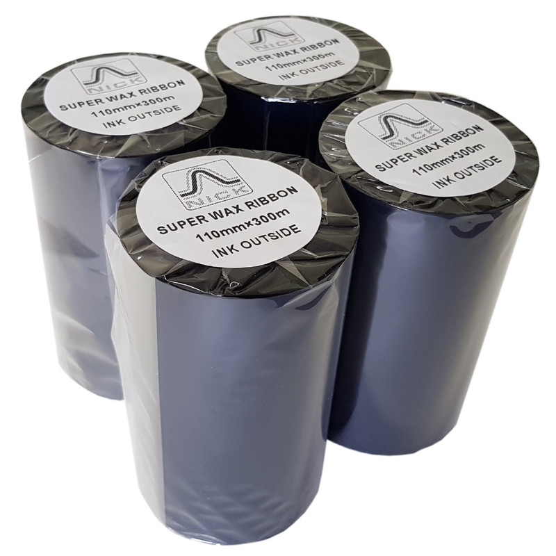 ریبون پرینتر لیبل زن نیک مدل Superwax 110mm x 300m بسته 4 عددی