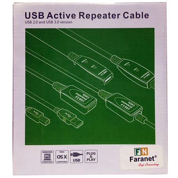 کابل افزایش طول USB 3.0 فرانت مدل FN-U3CF100 طول 10 متر