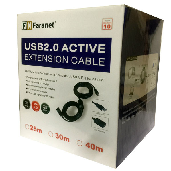 کابل افزایش طول USB 2.0 فرانت مدل FN-U2CF400 طول 40 متر