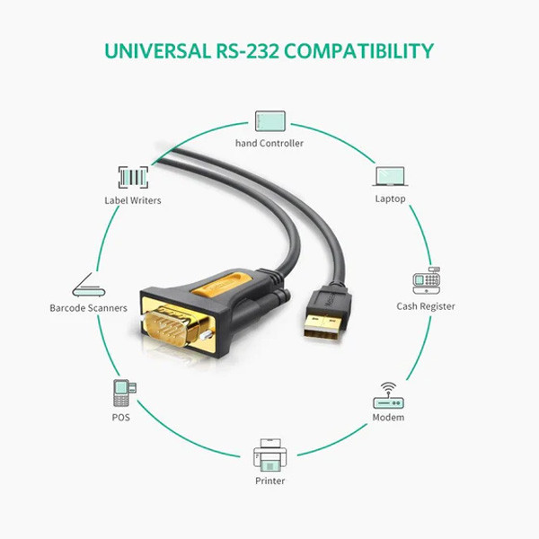 کابل USB.2 به DB9-RS232 یوگرین مدل CR104-20210 طول 1 متر