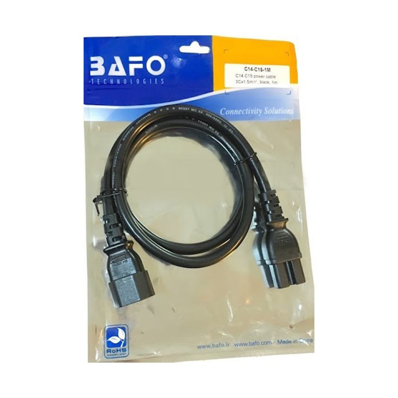 کابل برق بک تو بک بافو مدل 3x1.5- C14-C15 طول 0.6 متر