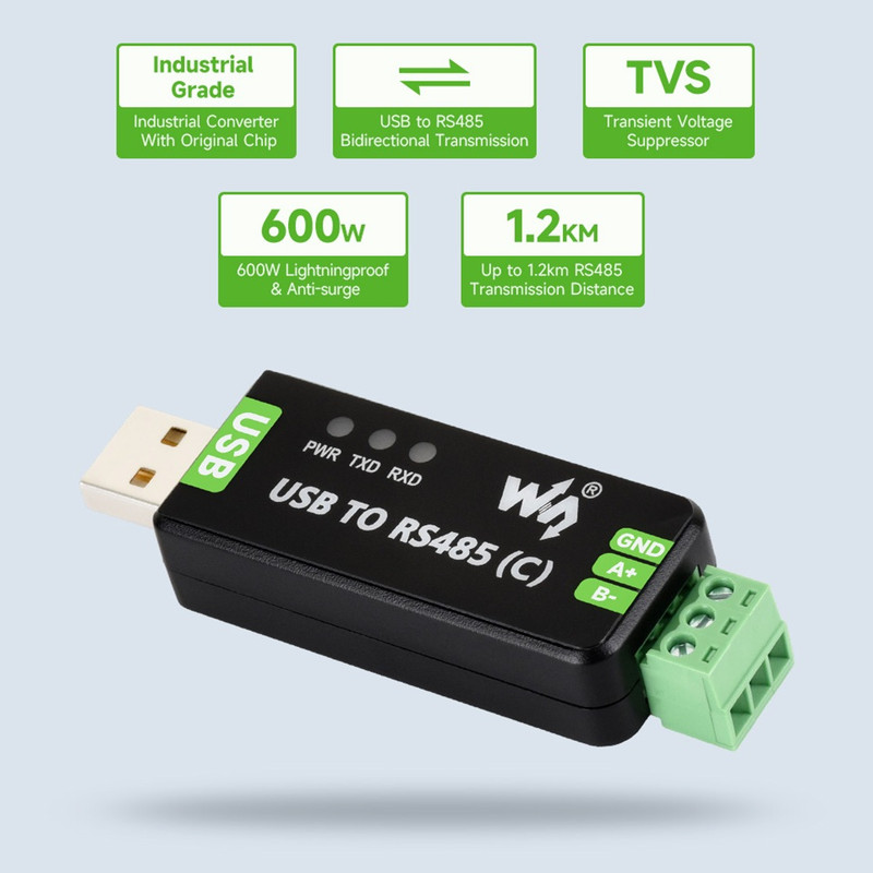 مبدل صنعتی USB به سریال ویوشیر مدل USB TO RS485 (C)