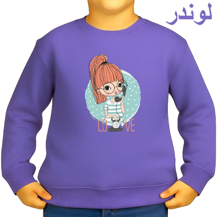 سویشرت بچگانه مدل دخترک و تلفن
