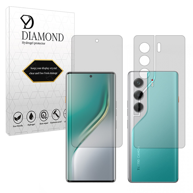 محافظ صفحه نمایش مات دیاموند مدل Tough مناسب برای گوشی موبایل تکنو  Camon 40 Pro به همراه محافظ پشت گوشی