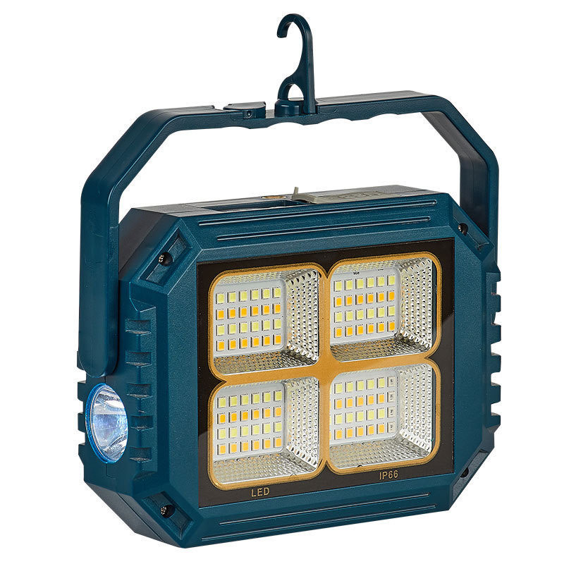 نورافکن دستی مدل شارژی و خورشیدی 112LED با نور مهتابی