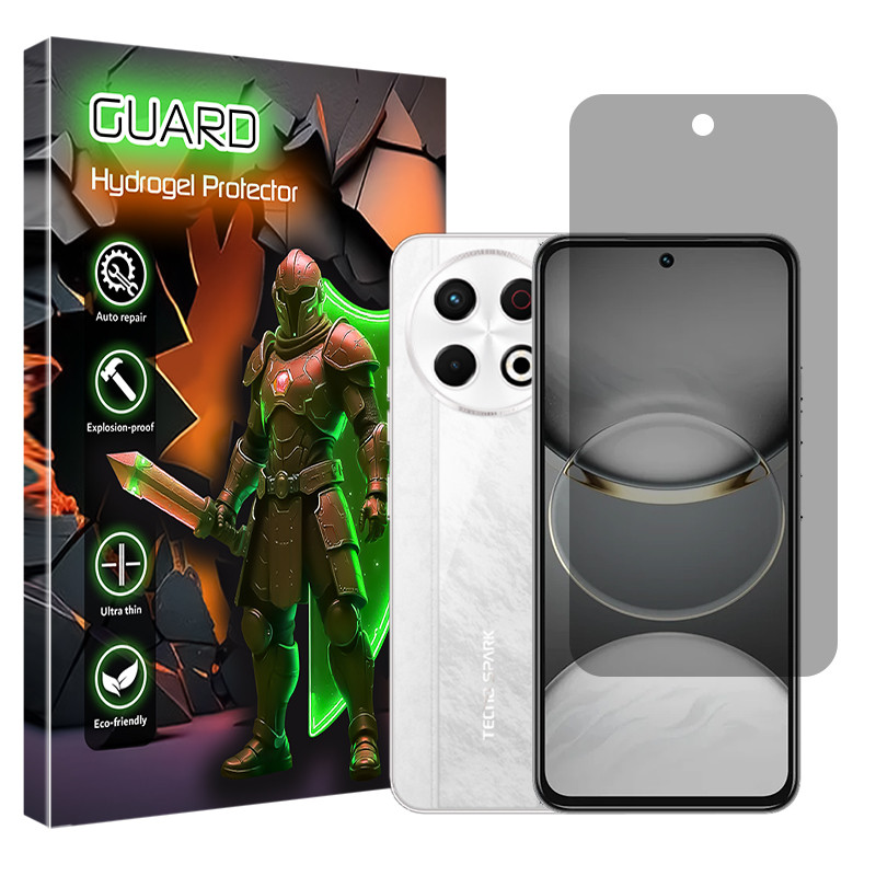 محافظ صفحه نمایش حریم شخصی گارد مدل هیدروژلی مناسب برای گوشی موبایل تکنو Spark 30 Pro