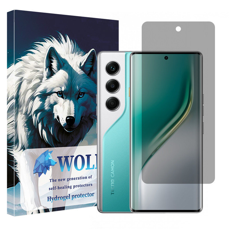 محافظ صفحه نمایش حریم شخصی ولف مدل هیدروژلی مناسب برای گوشی موبایل تکنو Camon 40 Pro