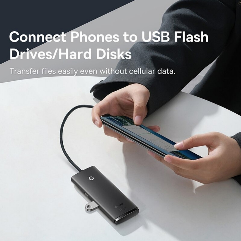 هاب 4 پورت usb3 باسئوس مدل Hub Lite Series -WKQX030101