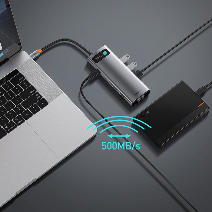 هاب 9 پورت usb-c باسئوس مدل CAHUB-CU0G