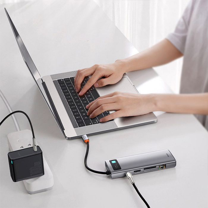هاب 9 پورت usb-c باسئوس مدل CAHUB-CU0G