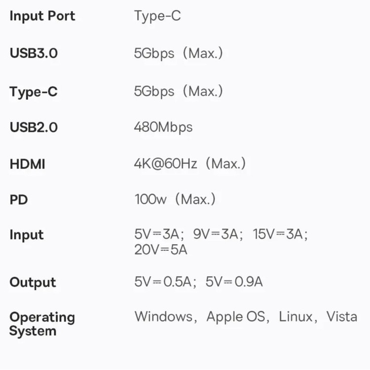 هاب 6 پورت USB-C باسئوس مدل BS-OH164