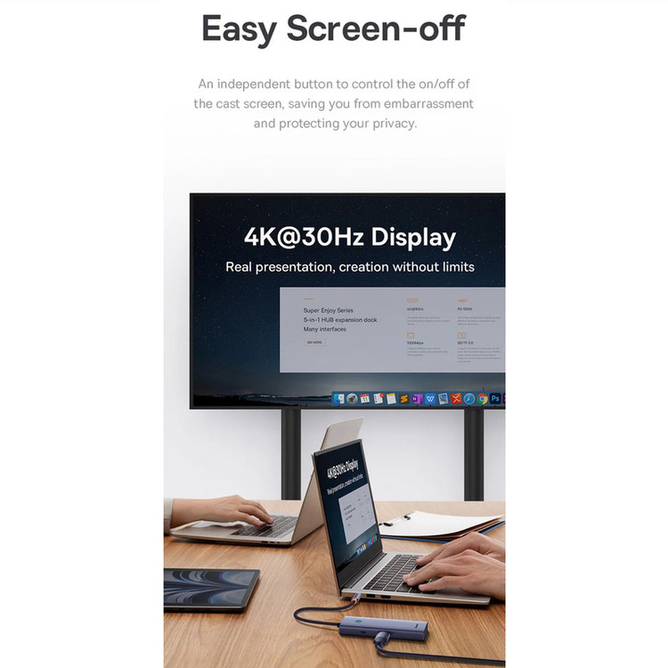 هاب 5 پورت USB-C باسئوس مدل BS-OH150
